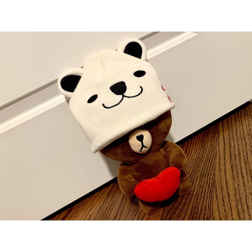 Sold-Polar Bear Acrylic Microfleece Beanie